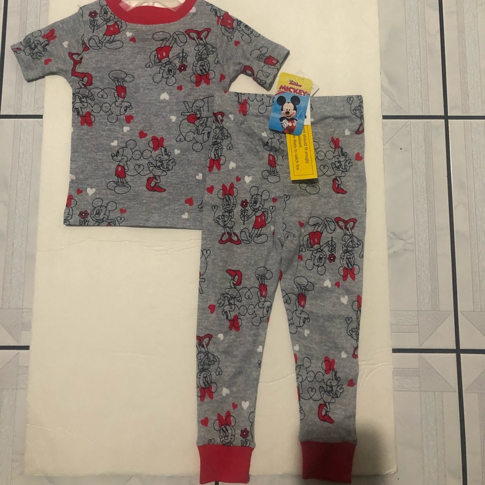 Mickey Mouse Unisex Baby and Toddler Cotton Pajama Set, 2-Piece, 2T, New w/ tags